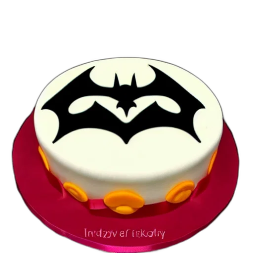 3d render, cartoon, bat, birthday, cake, girls transparent PNG cut-out