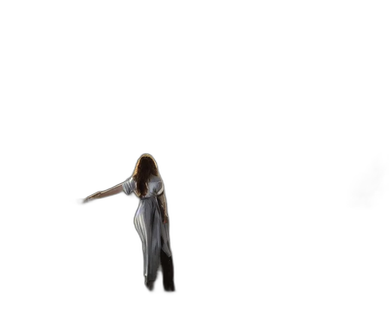 sword, hair, staff, dress transparent PNG cut-out