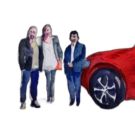 car, jacket, concept art, watercolor transparent PNG cut-out