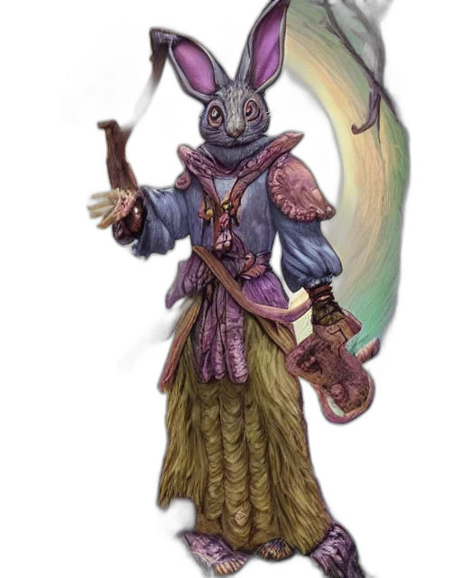 staff, dragon, fantasy art, concept art, pixel art, watercolor, mystic, rabbit transparent PNG cut-out