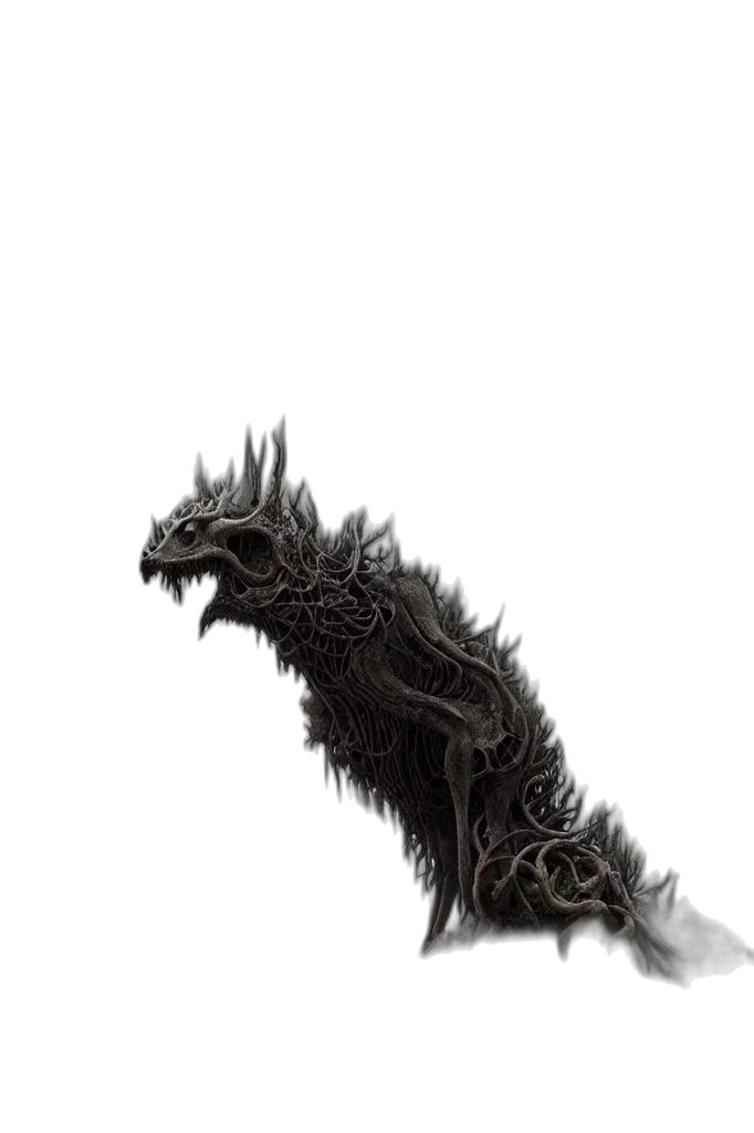 dragon, creature, animal, hair, fantasy art, concept art, 3d render, watercolor transparent PNG cut-out
