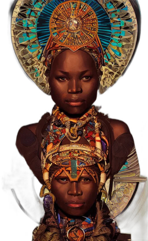 jewelry, crown, face, mask, concept art, fantasy art, photorealistic, comic book art transparent PNG cut-out