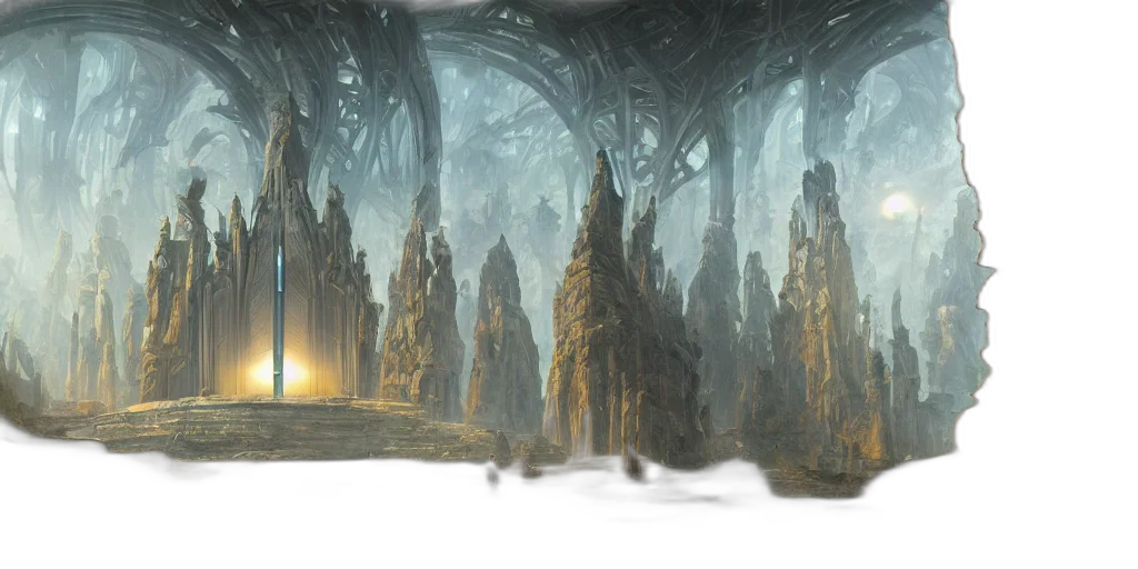 tree, robot, concept art, fantasy art transparent PNG cut-out