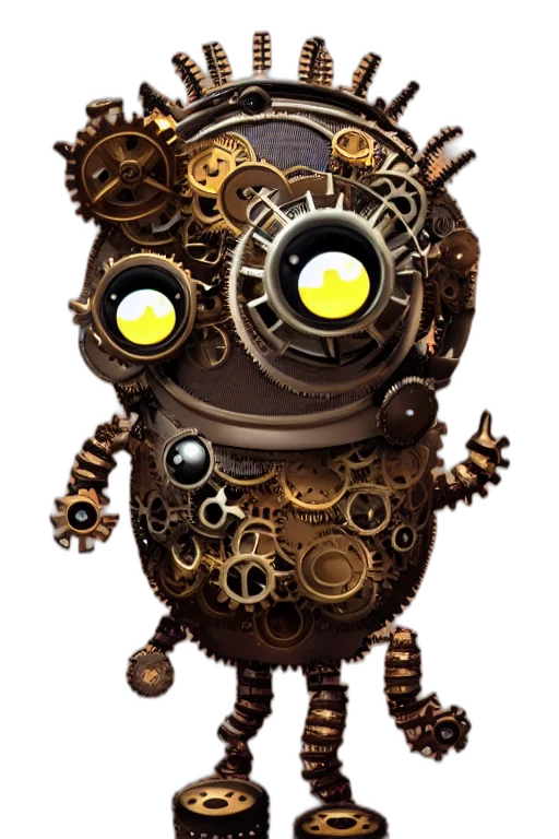 robot, staff, weapon, mask, concept art, 3d render, fantasy art, cyberpunk transparent PNG cut-out