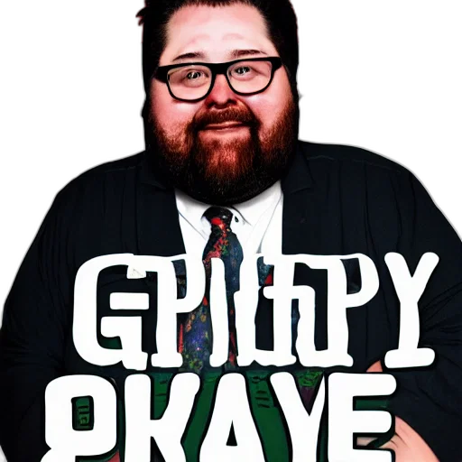 jacket, creature, weapon, staff, fat, greasy, guy, round transparent PNG cut-out
