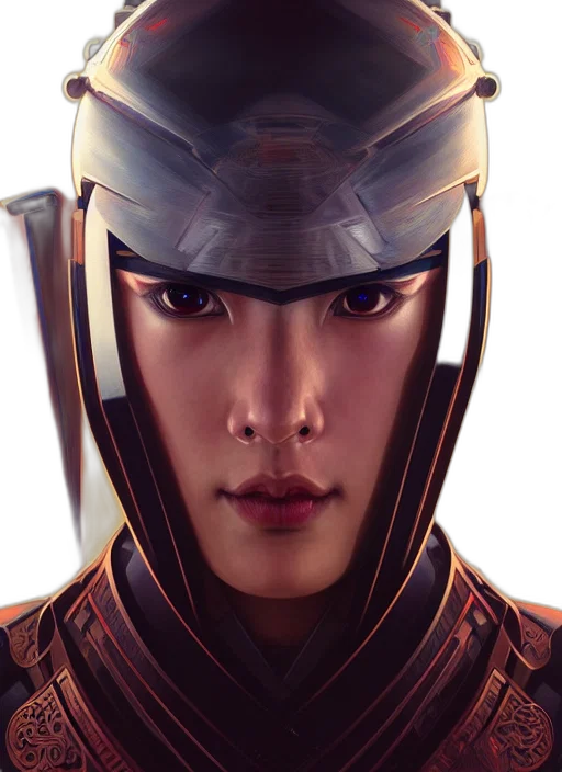 face, mask, robot, photorealistic transparent PNG cut-out