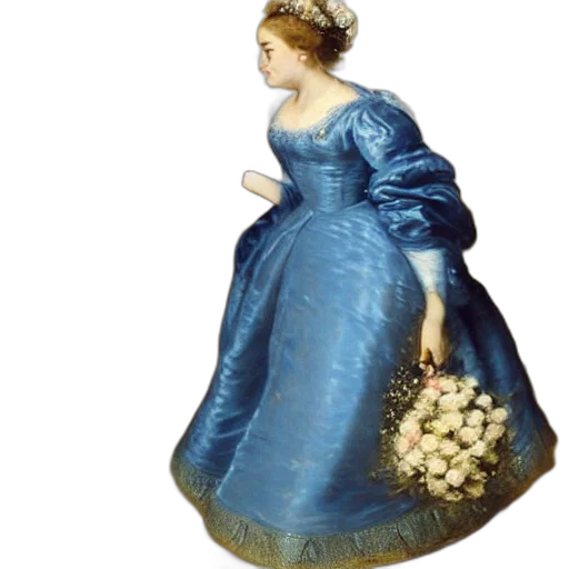 dress, crown, jewelry, staff transparent PNG cut-out
