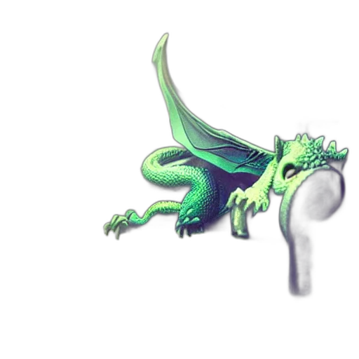 dragon, staff, creature, weapon, pixel art, concept art, fantasy art, 3d render transparent PNG cut-out