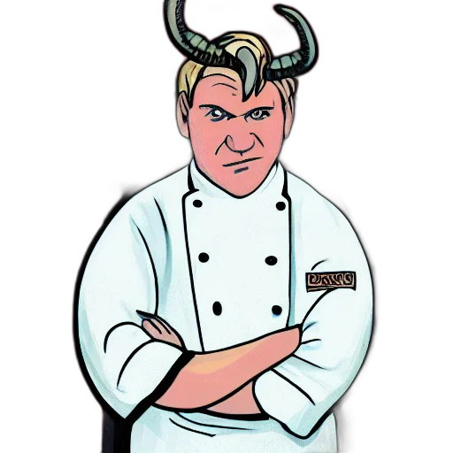 staff, food, cartoon, concept art, portrait, chef, gordon, ramsay transparent PNG cut-out