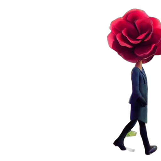 flower, robot, jacket, staff, concept art, 3d render, pixel art, cartoon transparent PNG cut-out