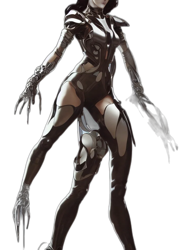 robot, creature, mask, dress, concept art, cyberpunk, fantasy art, comic book art transparent PNG cut-out