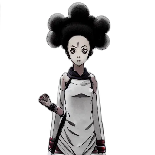 mask, staff, hair, dress, concept art, anime, cartoon, comic book art transparent PNG cut-out
