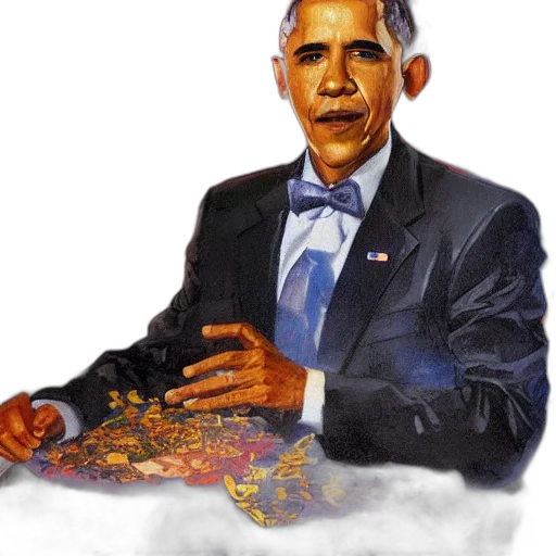 photorealistic, portrait, barack, obama transparent PNG cut-out