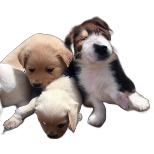 animal, photorealistic, 3d render, pixel art, oil painting, puppies, having, fun transparent PNG cut-out