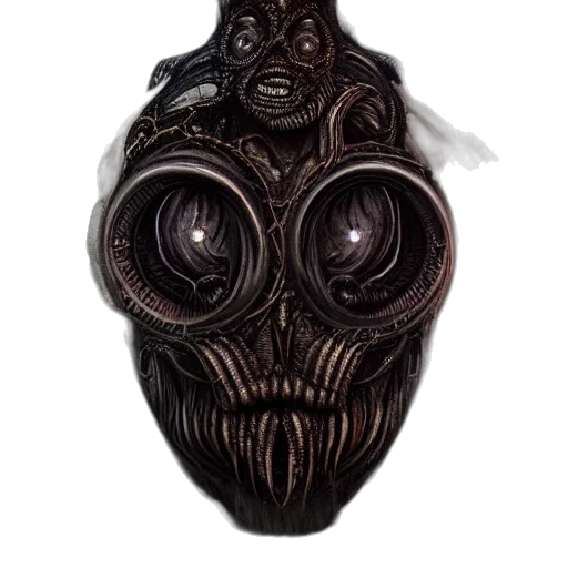 mask, face, bottle, crown, 3d render, concept art, fantasy art, photorealistic transparent PNG cut-out