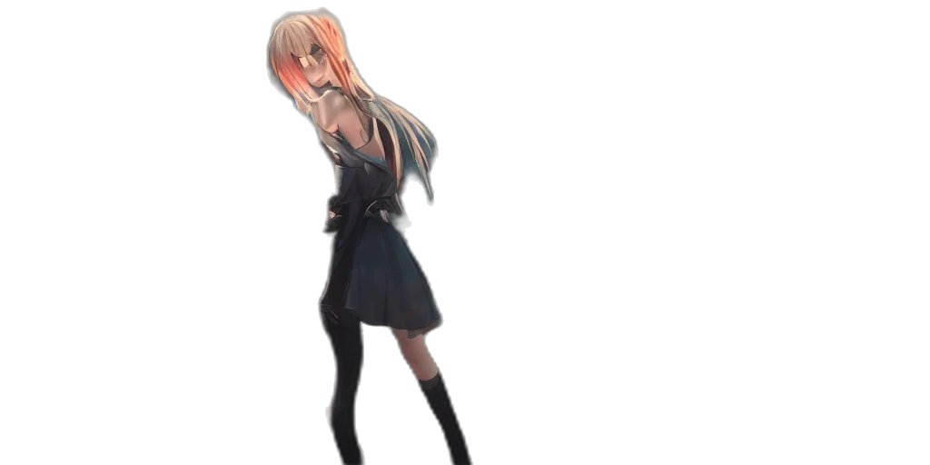 dress, staff, creature, hair, anime, concept art, pixel art, 3d render transparent PNG cut-out