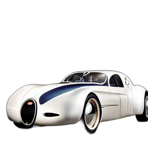 car, 3d render, concept art, photorealistic, cartoon, retro, futuristic, bugatti transparent PNG cut-out