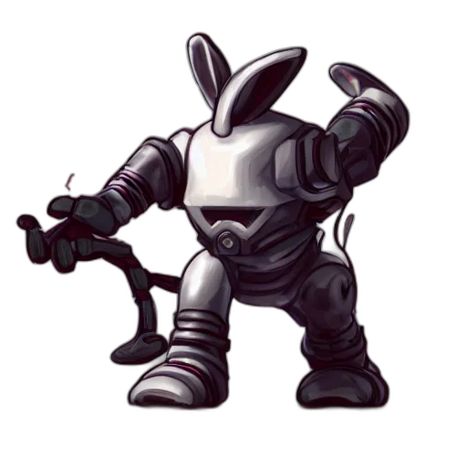 robot, staff, weapon, animal, concept art, pixel art, 3d render, comic book art transparent PNG cut-out