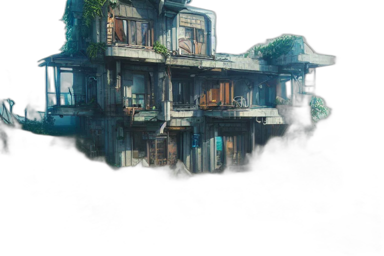 building, concept art, fantasy art, photorealistic transparent PNG cut-out