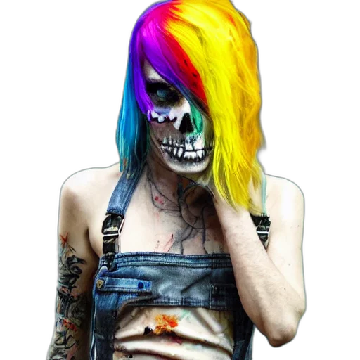 hair, face, dress, creature, cyberpunk, photorealistic, cartoon, watercolor transparent PNG cut-out