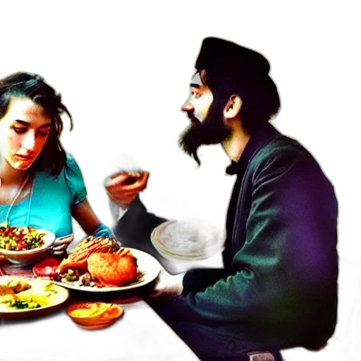 food, oil painting, photorealistic, man transparent PNG cut-out