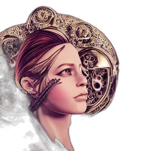 crown, mask, face, hat, fantasy art, concept art, photorealistic, watercolor transparent PNG cut-out
