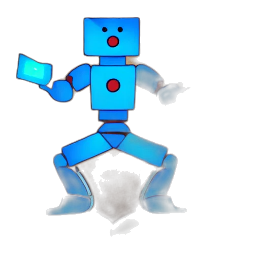 robot, pixel art, 3d render, concept art transparent PNG cut-out