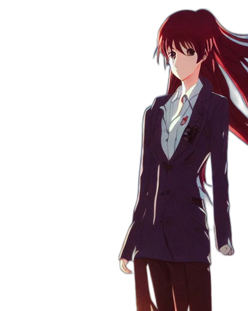 jacket, staff, dress, anime, pixel art, concept art, cartoon, red transparent PNG cut-out