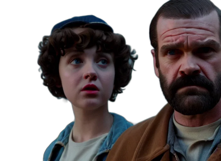 film, still, jim, hopper, joyce, byers, stranger, things transparent PNG cut-out