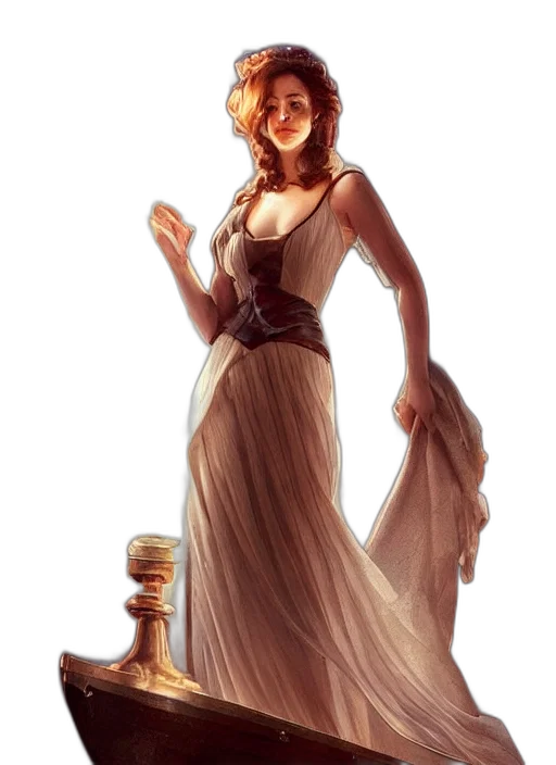 dress, staff, fantasy art, concept art transparent PNG cut-out