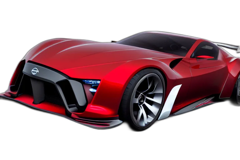 car, 3d render, concept art, photorealistic, sports, based, nissan, chevy transparent PNG cut-out