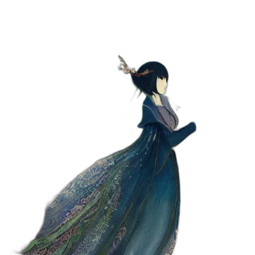 dress, staff, dragon, creature transparent PNG cut-out
