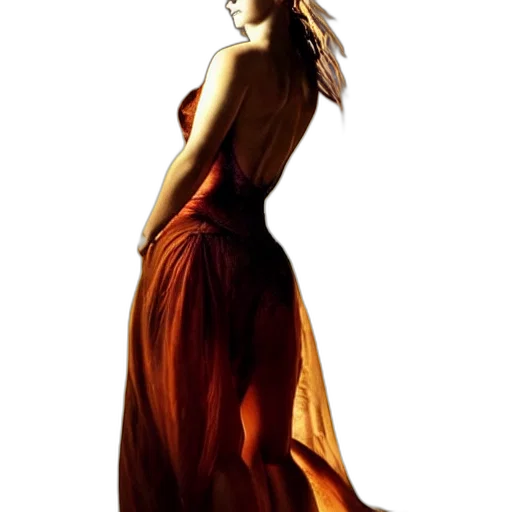 dress, staff, jewelry, hair, photorealistic, concept art, oil painting, fantasy art transparent PNG cut-out