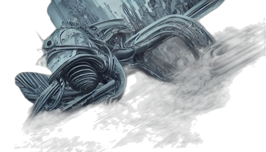 sword, creature, weapon, concept art, comic book art, fantasy art, photorealistic, underwater transparent PNG cut-out