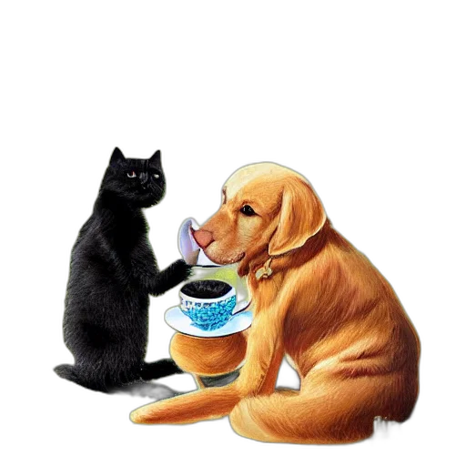 food, oil painting, photorealistic, digital, art, painting, golden, retriever transparent PNG cut-out