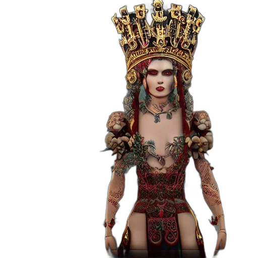 crown, jewelry, staff, fantasy art, concept art, 3d render, photorealistic, beautiful transparent PNG cut-out