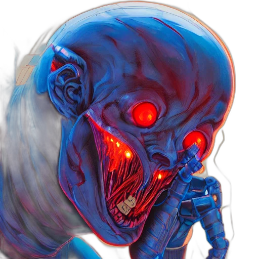 mask, robot, face, creature, concept art, comic book art, cyberpunk, fantasy art transparent PNG cut-out