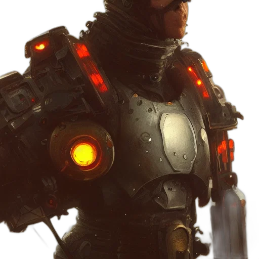 robot, weapon, concept art, cyberpunk transparent PNG cut-out