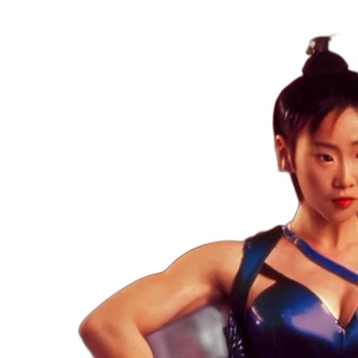 photorealistic, blue, chun-li, 1992 transparent PNG cut-out