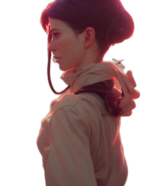 jacket, staff, face, crown, concept art, cyberpunk, photorealistic, fantasy art transparent PNG cut-out