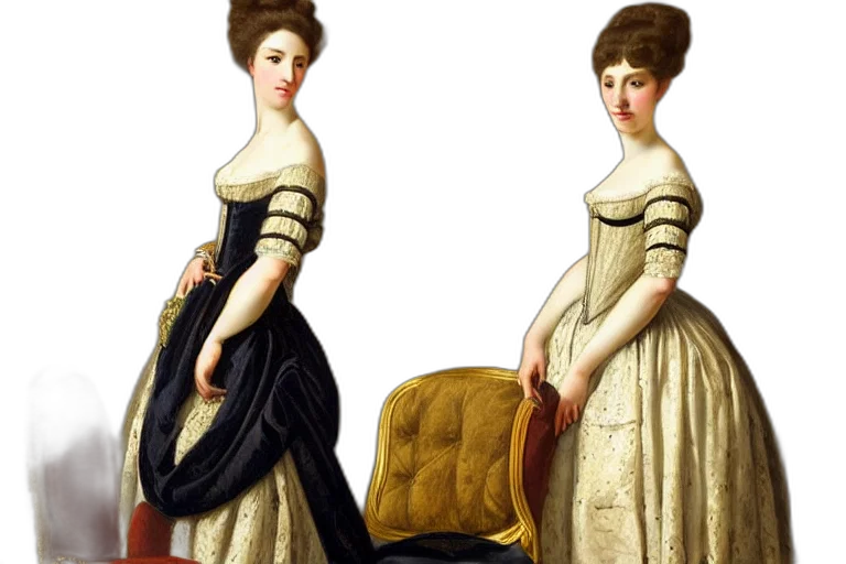 dress, furniture, jewelry, oil painting transparent PNG cut-out