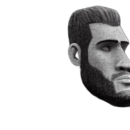face, mask, hair, staff, 3d render, cartoon, concept art, photorealistic transparent PNG cut-out