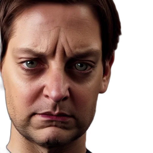 face, photorealistic, tobey, maguire transparent PNG cut-out