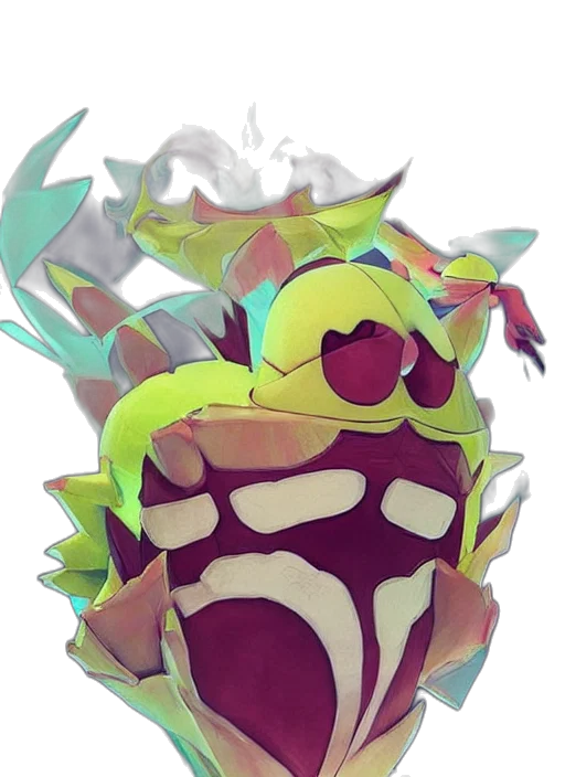 mask, creature, crown, face, concept art, 3d render, vaporwave, pixel art transparent PNG cut-out