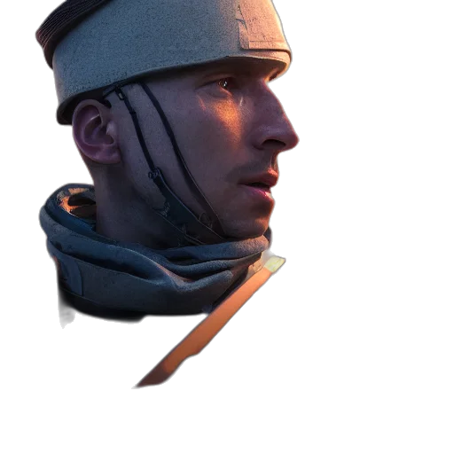 hat, face, crown, staff, concept art, 3d render, photorealistic, cyberpunk transparent PNG cut-out