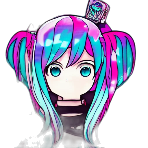 robot, staff, crown, mask, anime, pixel art, cartoon, cyberpunk transparent PNG cut-out