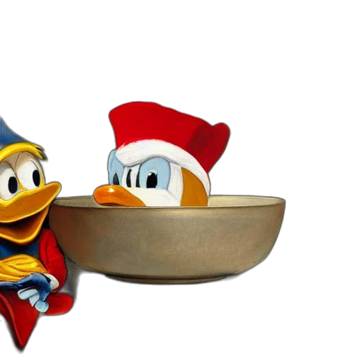 3d render, underwater, donald, duck transparent PNG cut-out
