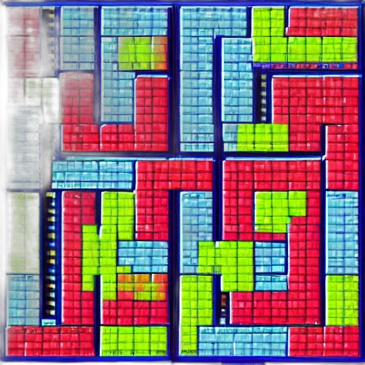 pixel art, 3d render, neon, red, colorful, tetris transparent PNG cut-out
