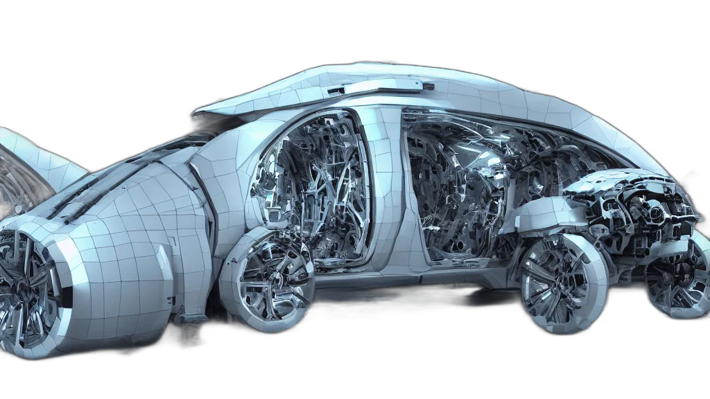 car, robot, 3d render, concept art transparent PNG cut-out
