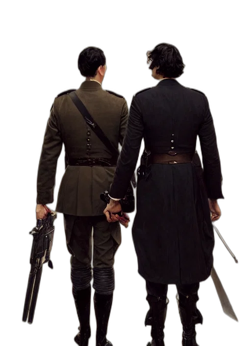 staff, jacket, sword, weapon, concept art, painting, both, john transparent PNG cut-out